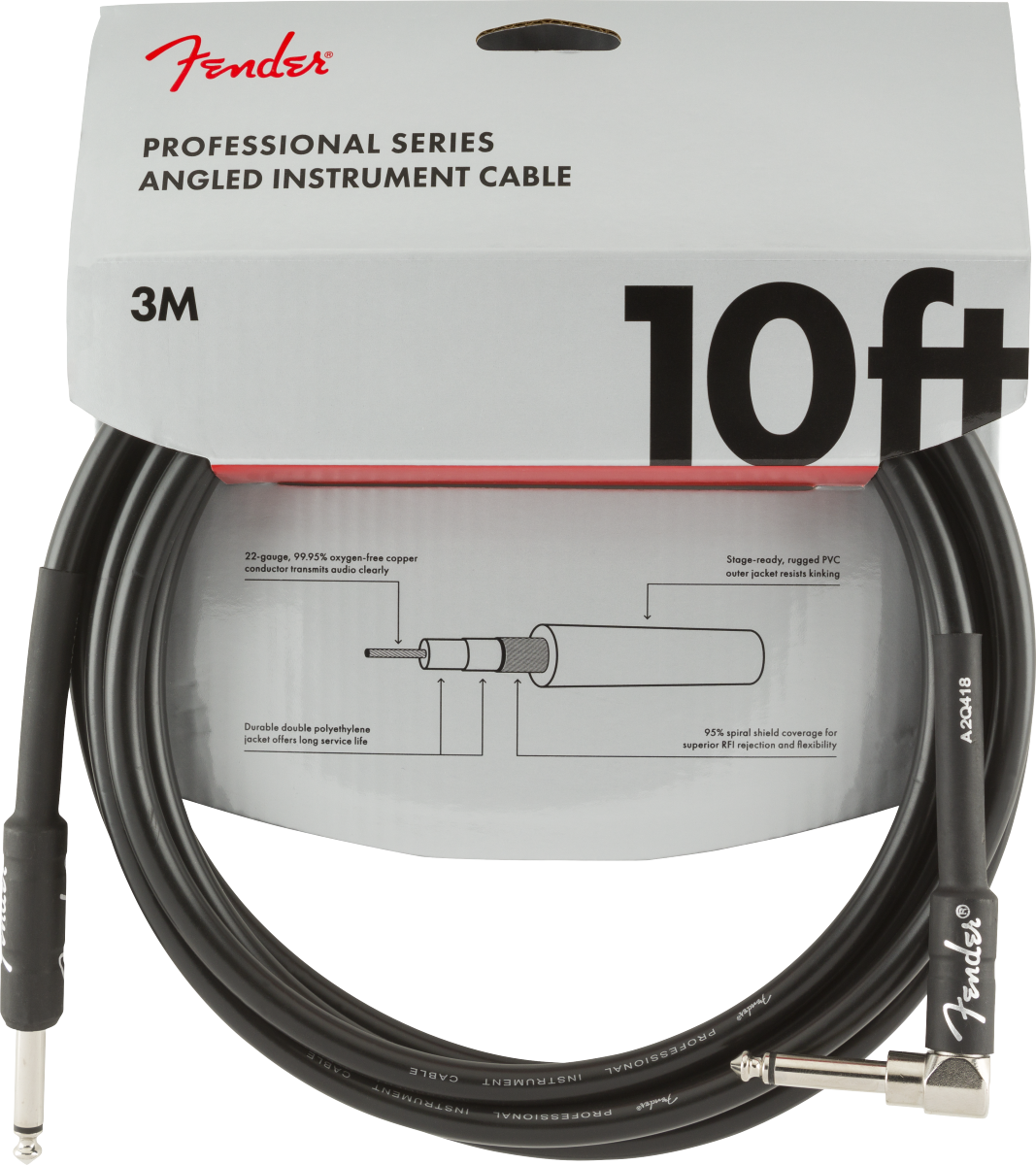 Fender Instrumentkabel Professional Series, Jack-Jack Haaks, 3m