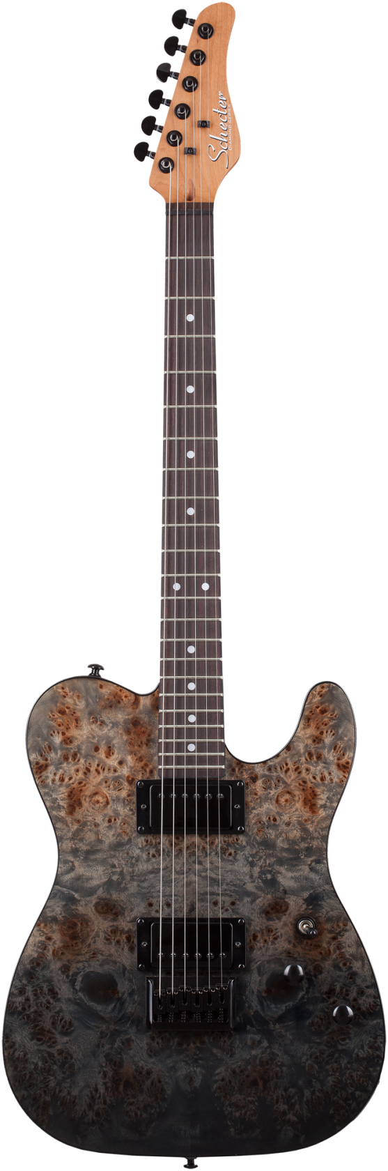 Schecter PT Standard, Black Fade Burst Burl afbeelding