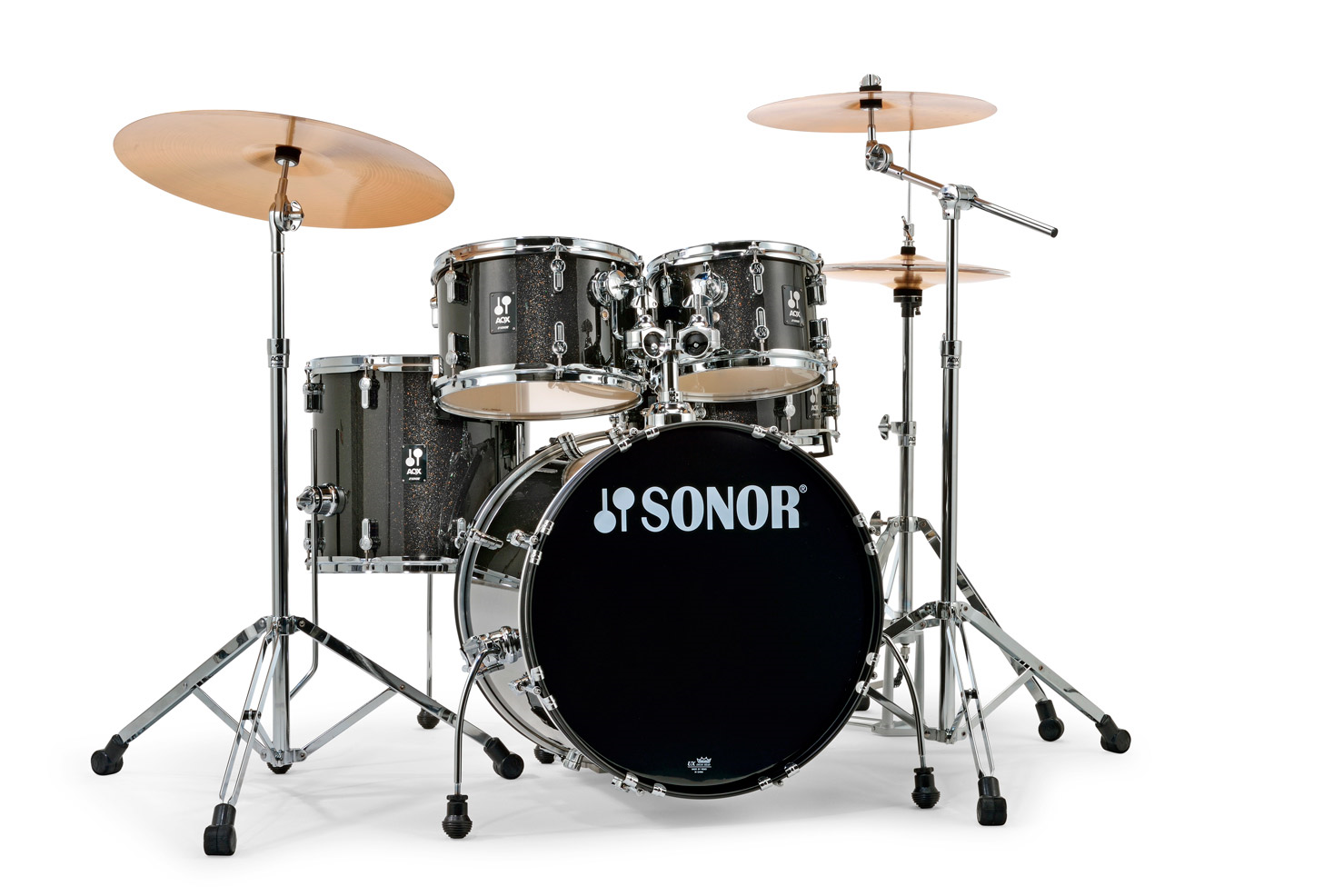 Sonor AQX Studio, Black Midnight Sparkle, Incl. Hardware en Bekkens