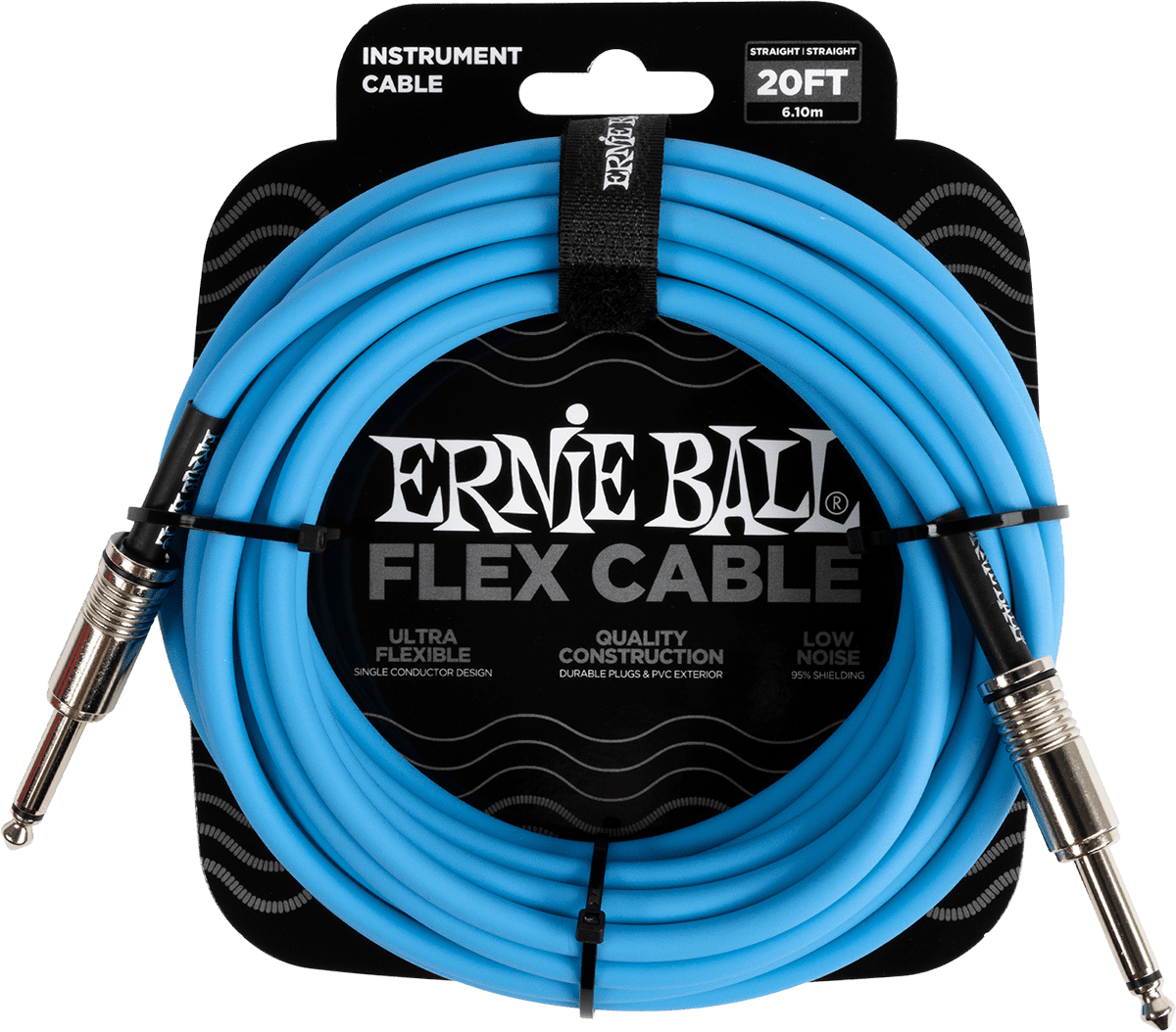 Ernie Ball 6417 Flex Cable 6 meter instrumentkabel blauw