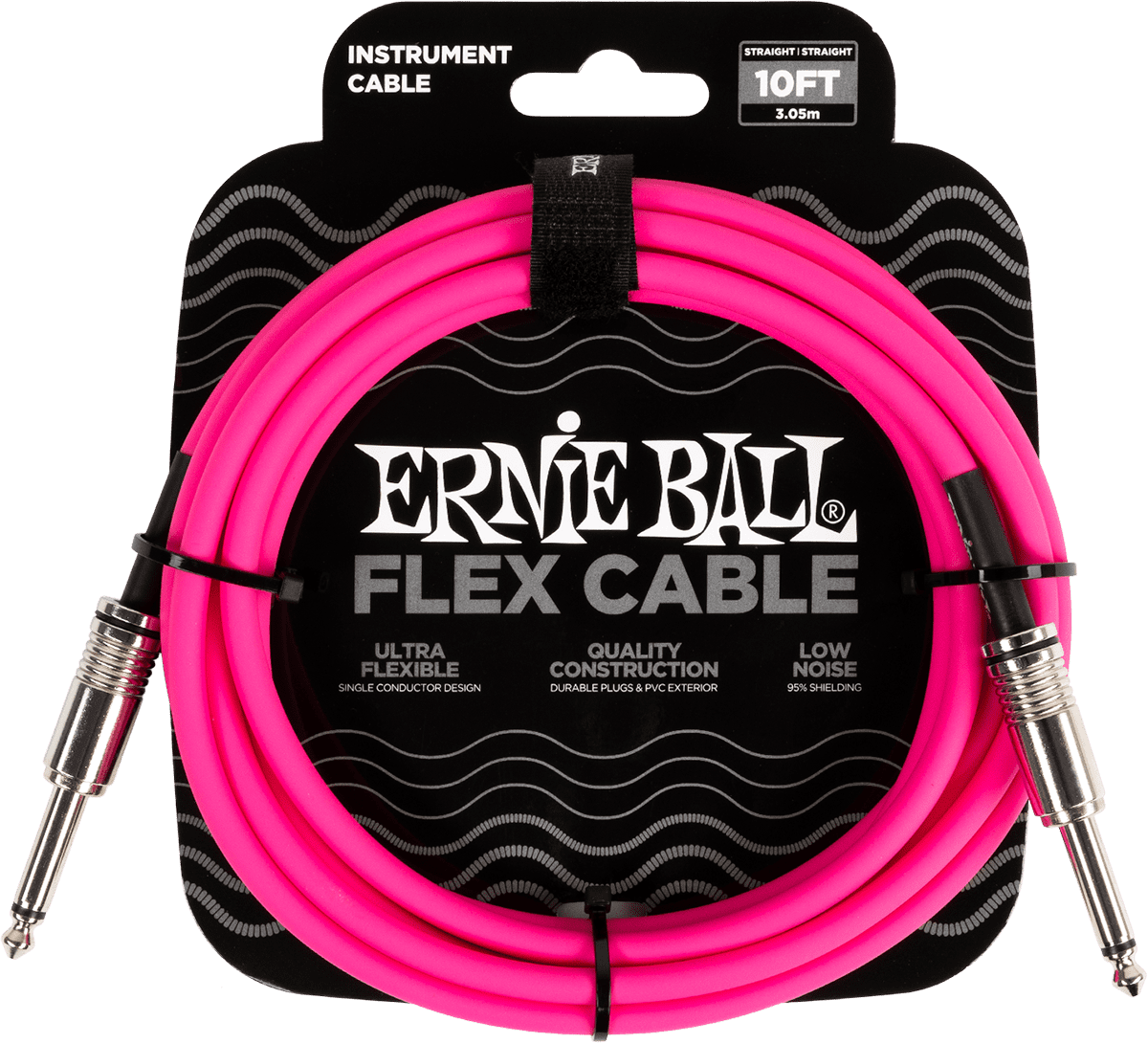 Ernie Ball 6413 Flex Cable 3 meter instrumentkabel roze