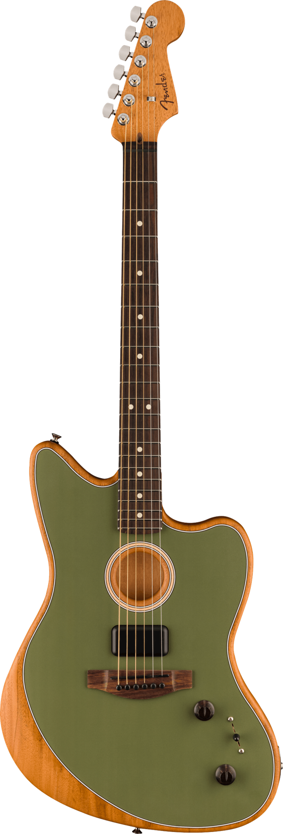 Fender Acoustasonic Player Jazzmaster, Antique Olive RW