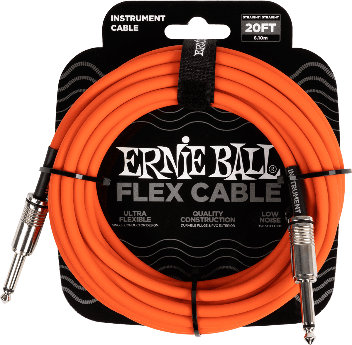 Ernie Ball 6421 Flex 6 meter instrumentkabel oranje