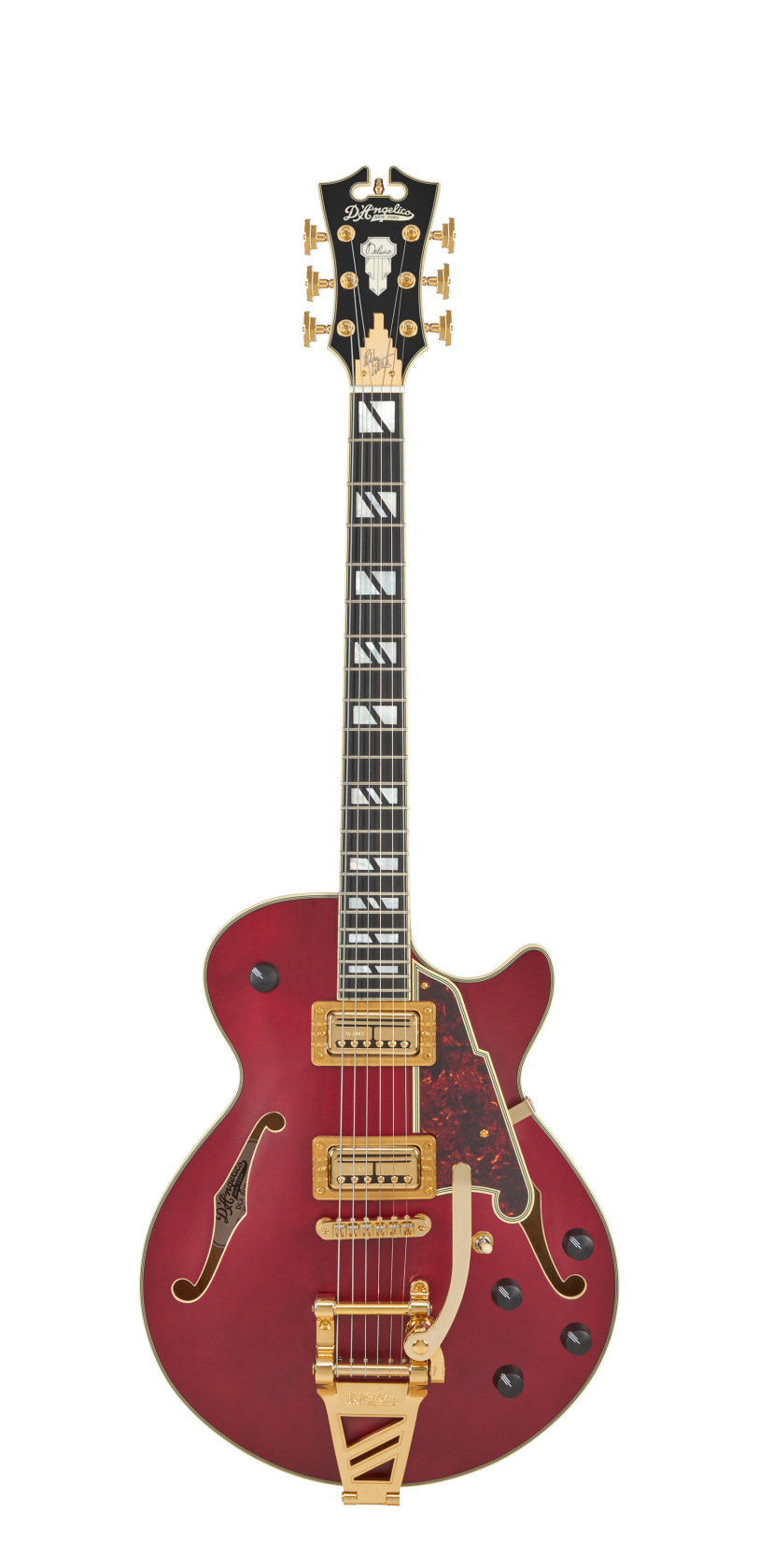 D'angelico Deluxe Bob Weir 3 Satin Trans Wine afbeelding