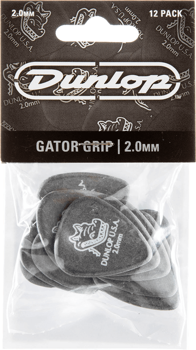 Dunlop 417P200 Gator Grip Plectrum 2.00mm 12-Pack