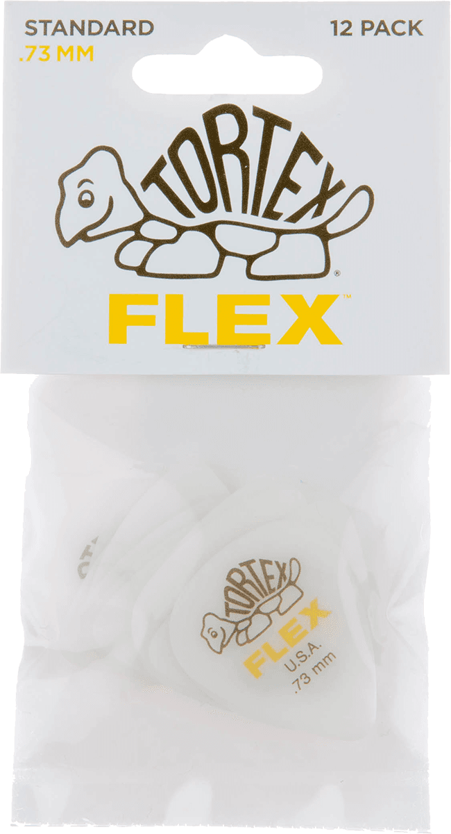 Dunlop 428P73 Tortex Flex Standard Plectrum 0.73mm 12-Pack