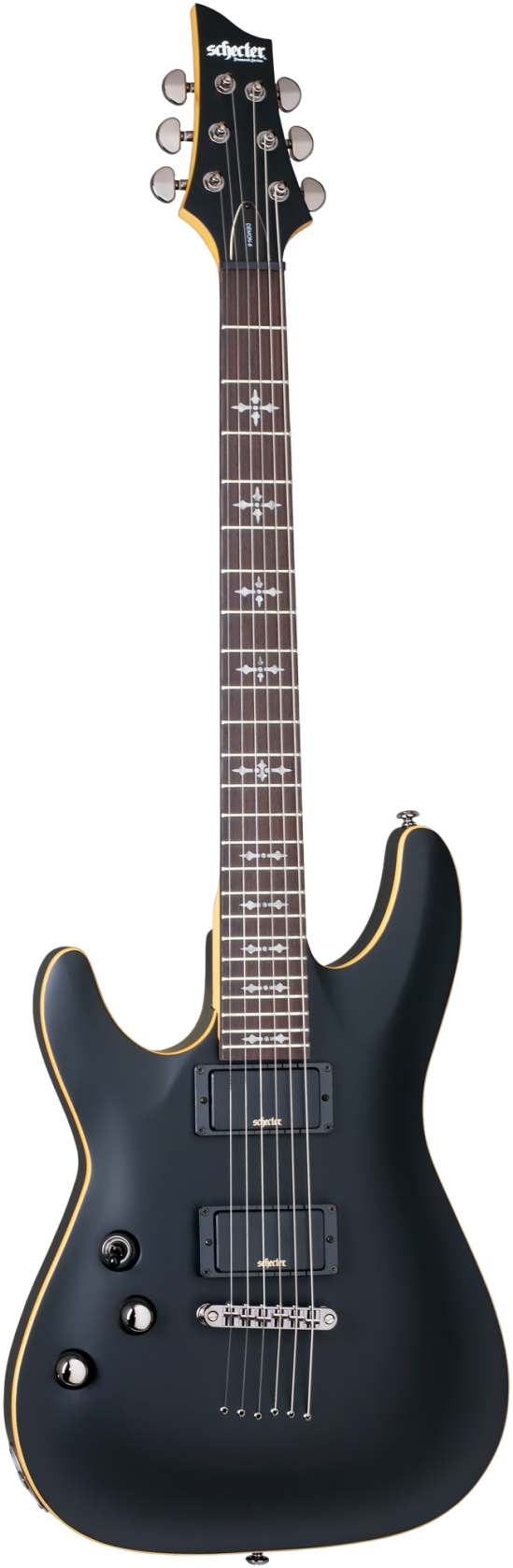 Schecter Demon-6 , Aged Black Satin - Linkshandig afbeelding