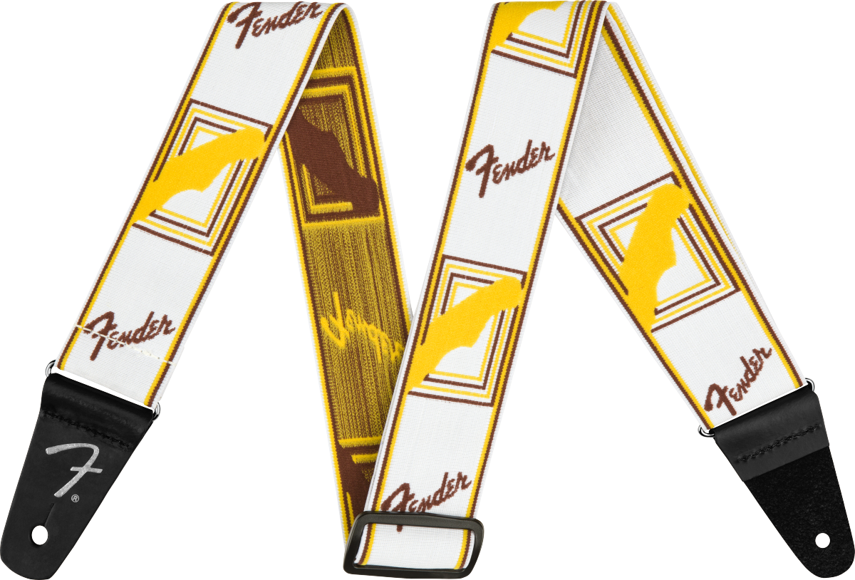 Fender WeighLess Monogram, wit/bruin/geel 2"