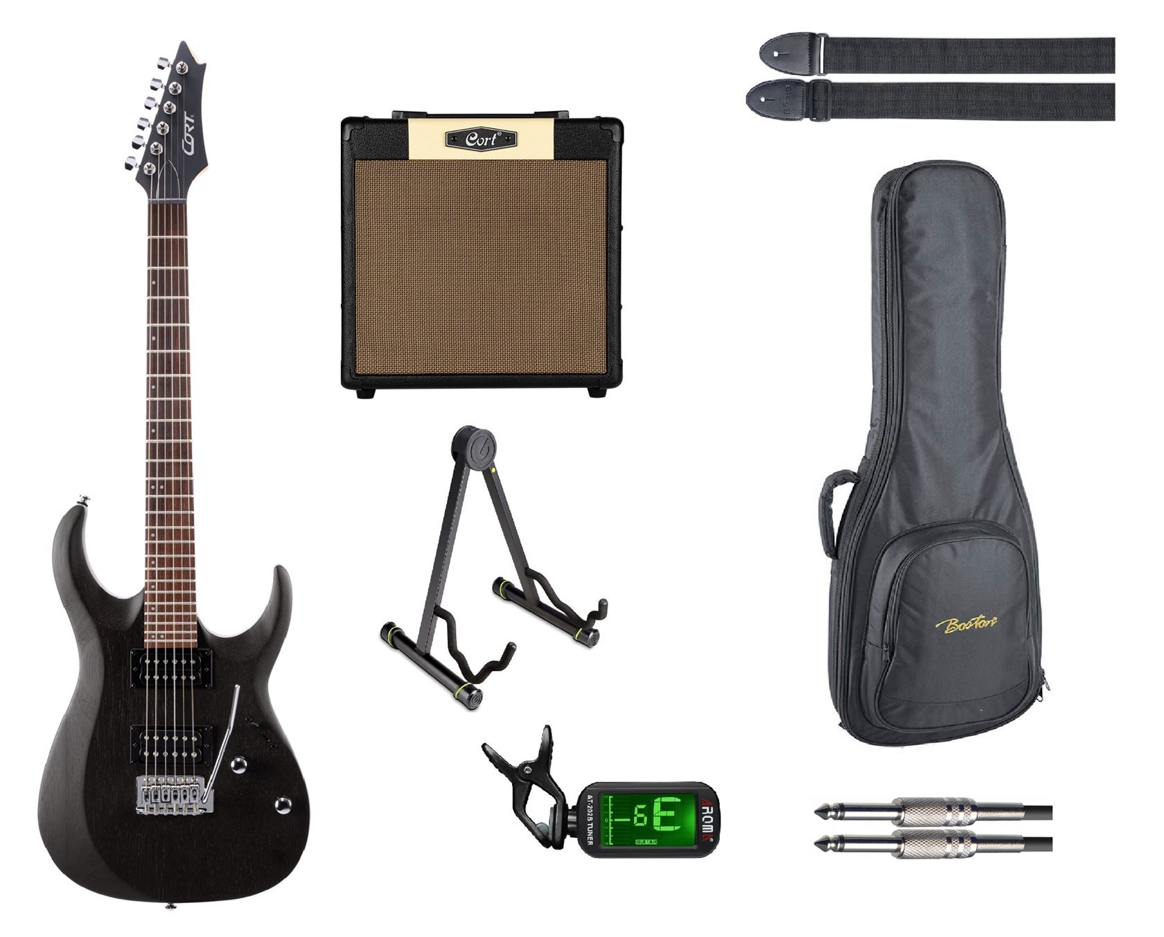 Cort Startersset Elektrische Gitaar (Black) HARDROCK