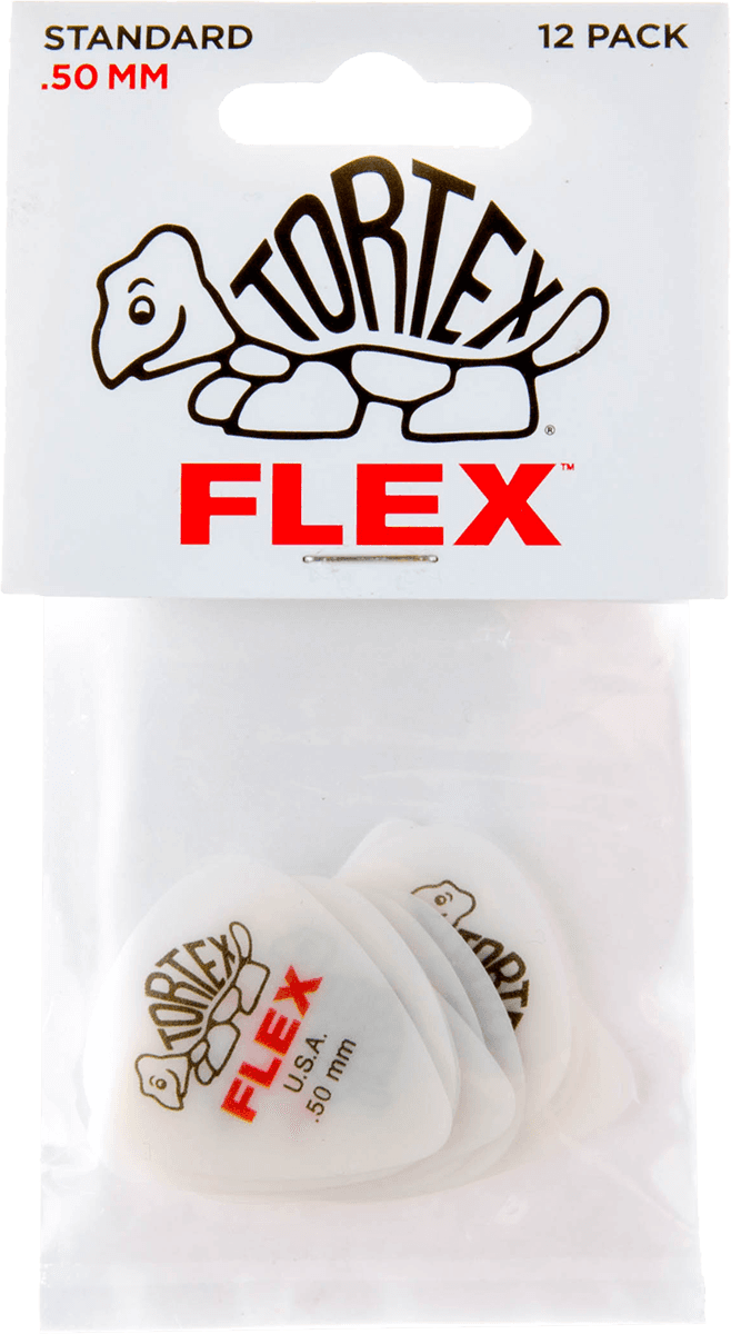 Dunlop 428P50 Tortex Flex Standard Plectrum 0.50mm 12-Pack