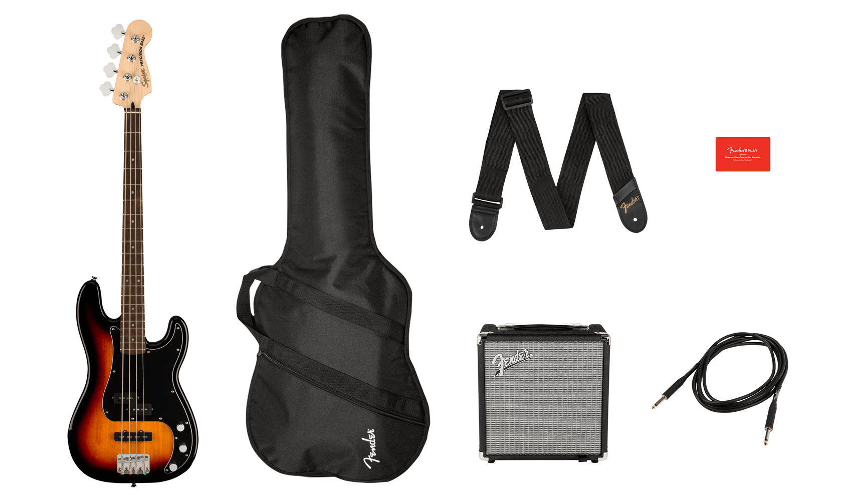 Squier Affinity Precision Bass, 3-Color Sunburst Starterpack