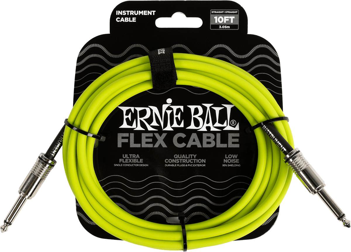 Ernie Ball 6414 Flex Cable 3 meter instrumentkabel groen