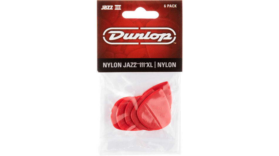 Dunlop Nylon Jazz III XL Plectrum 6-Pack rood
