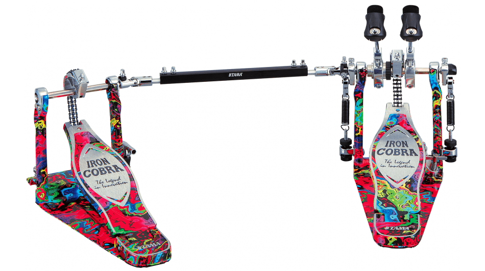 Tama HP900PWMPR 50th Anniversary Limited Iron Cobra Marble Psychedelic Rainbow Power Glide Twin Pedal