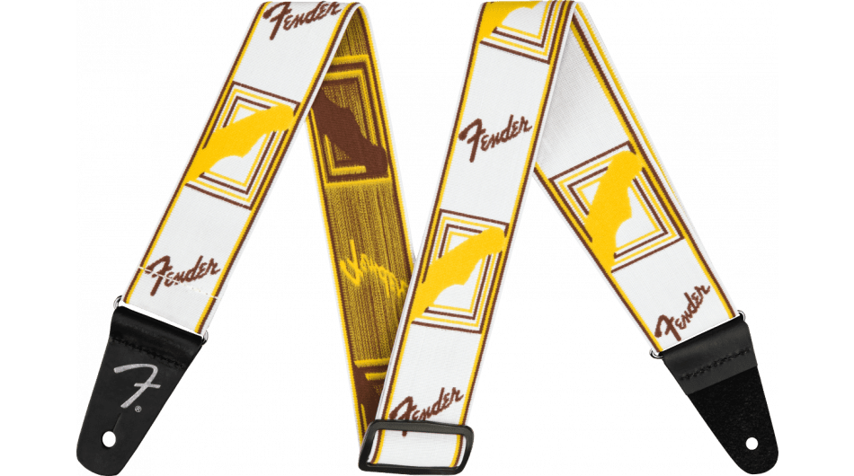 Fender WeighLess Monogram, wit/bruin/geel 2" 