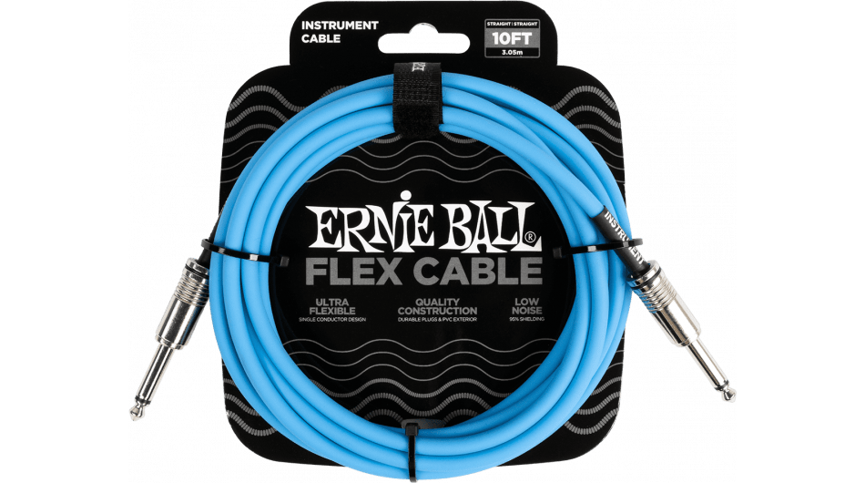 Ernie Ball 6412 Flex Cable 3 meter instrumentkabel blauw