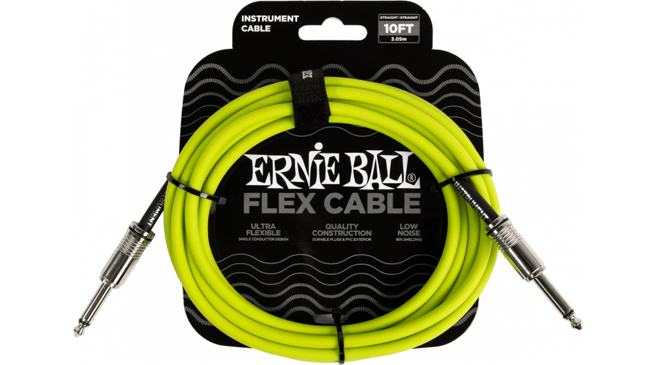 Ernie Ball 6414 Flex Cable 3 meter instrumentkabel groen