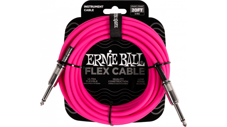 Ernie Ball 6418 Flex Cable 6 meter instrumentkabel roze