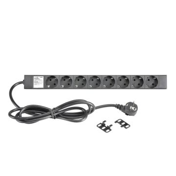 Adam Hall 87471 19" Power Strip 1HE 8 Sockets