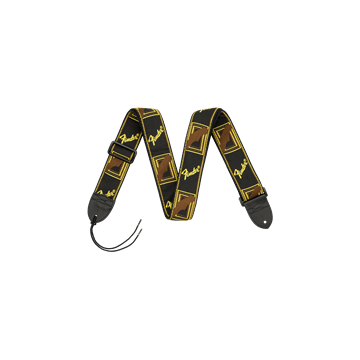 Fender Monogram, zwart/geel/bruin 2" 