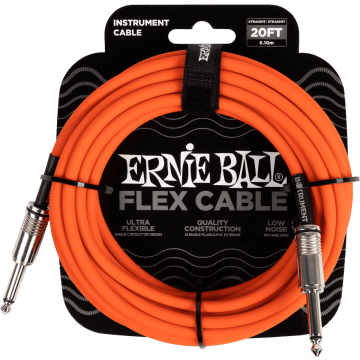Ernie Ball 6421 Flex Cable 6 meter instrumentkabel oranje