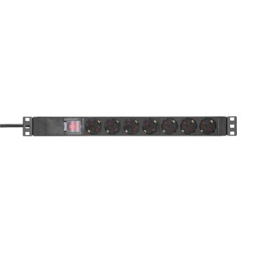 Adam Hall 19" Power Strip 1HE with switch & protection cap