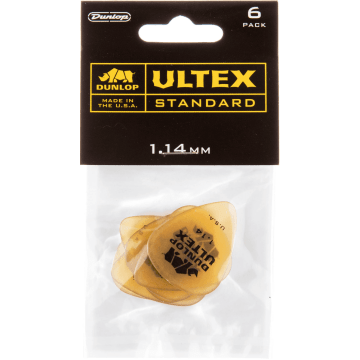 Dunlop 421P114 Ultex Standard Plectrum 1.14mm 6-Pack