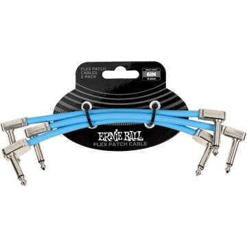 Ernie Ball EEB 6460 Flex patch cable 15 cm, Blauw 3-pack