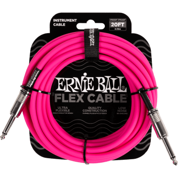 Ernie Ball 6418 Flex Cable 6 meter instrumentkabel roze