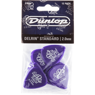 Dunlop 41P200 Delrin Plectrum 2.00mm 12-Pack
