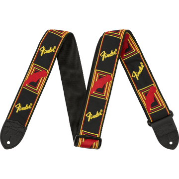 Fender Monogram, zwart/geel/rood 2" 