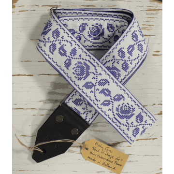 Holy Cow Straps 60's Real Vintage Blue Embroidered Flower