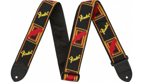 Fender Monogram, zwart/geel/rood 2" 