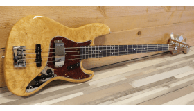Fender Custom Shop Artisan Maple Burl Jazz Bass, Aged Natural RW