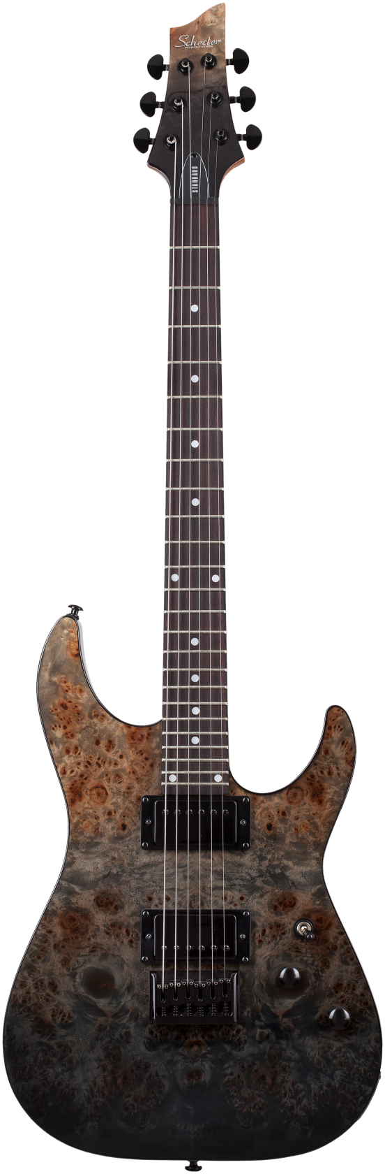 Schecter C-1 Standard Black Fade Burst Burl afbeelding