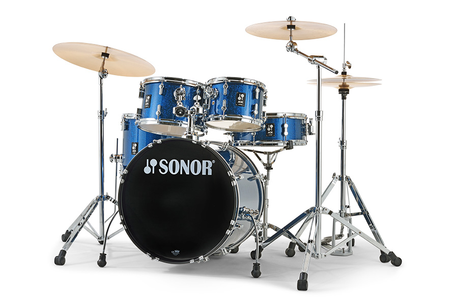 Sonor AQX Studio, Blue Ocean Sparkle, Incl. Hardware en Bekkens