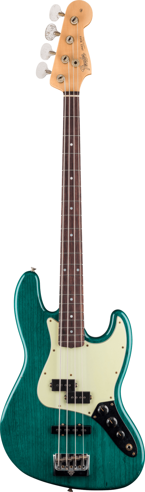 Fender Custom Shop LTD Jazz Bass Special Journeyman Relic, Teal Green Transparent RW afbeelding
