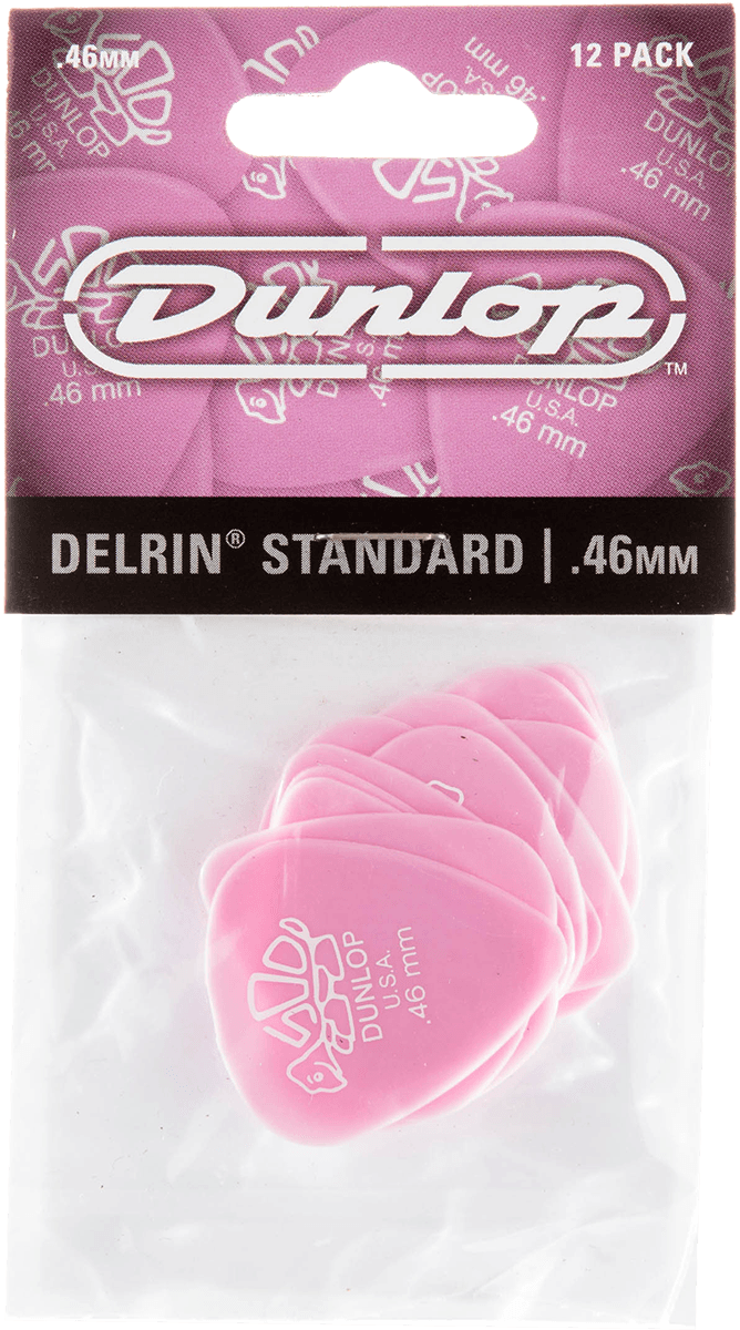 Dunlop 41P46 Delrin Plectrum 0.46mm 12-Pack