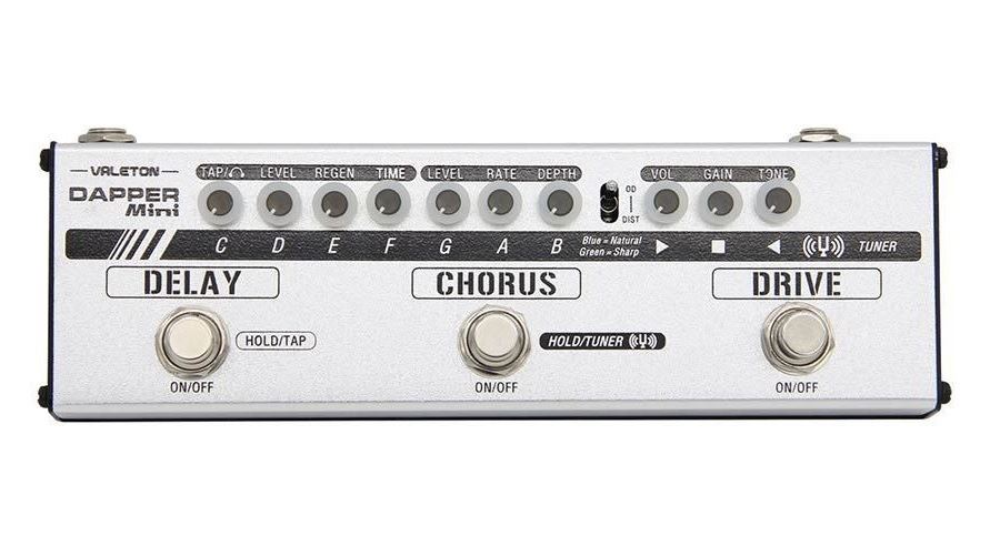 Valeton Dapper Mini Effect Strip. Overdrive, Chorus, Delay, Tuner afbeelding