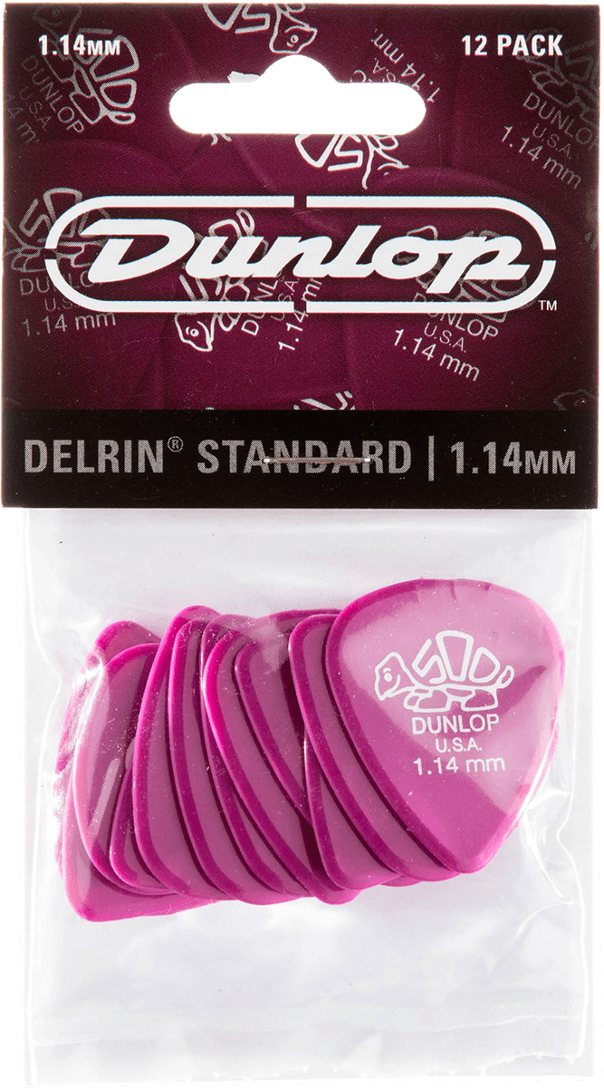 Dunlop 41P114 Delrin Plectrum 1.14mm 12-Pack