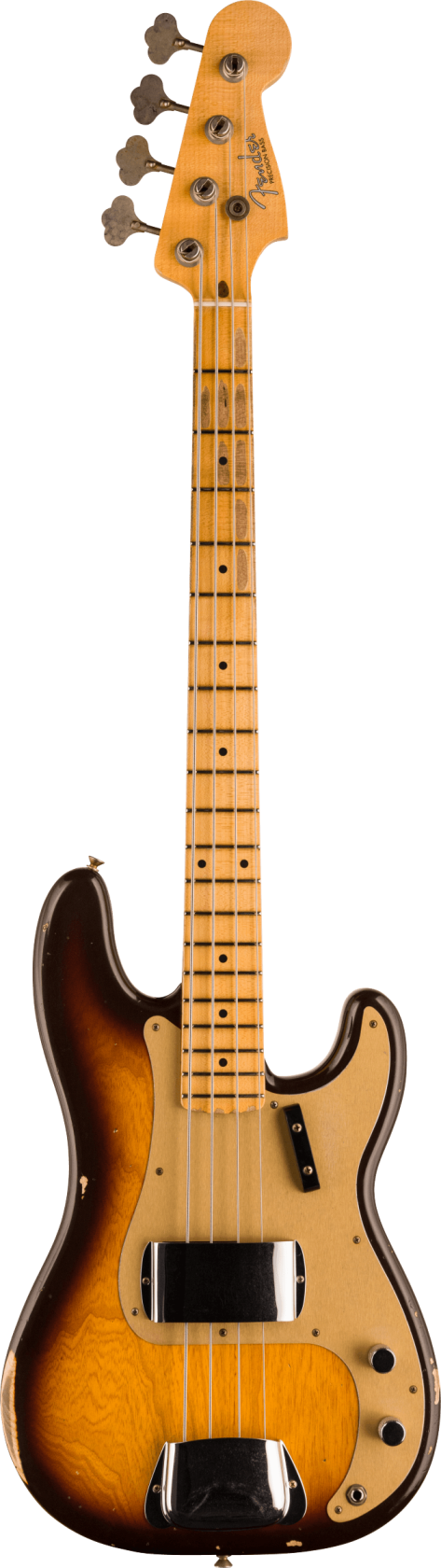 Fender Custom Shop Time Machine 1958 Precision Relic, Super Faded Aged Chocolate 3-Color Sunburst afbeelding