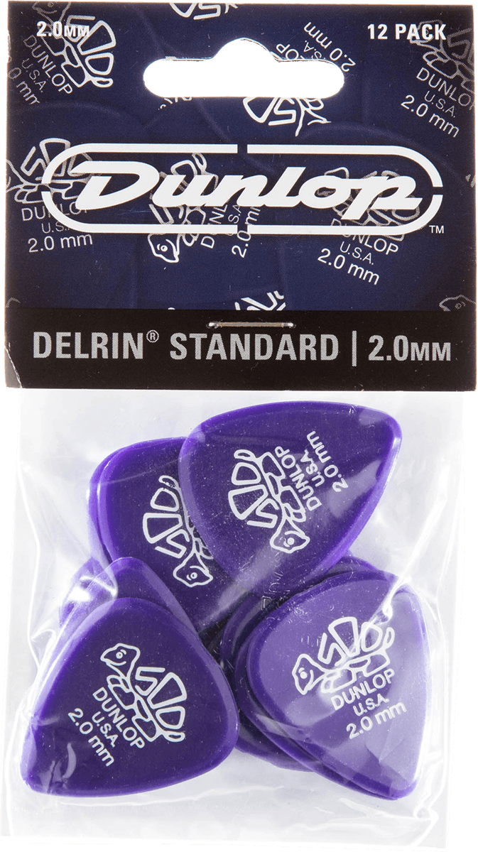 Dunlop 41P200 Delrin Plectrum 2.00mm 12-Pack