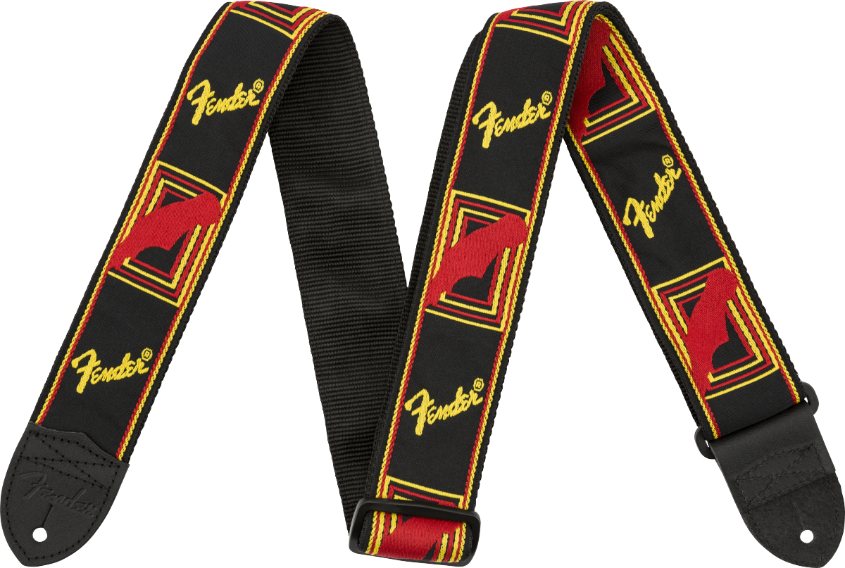 Fender Monogram, zwart/geel/rood 2"