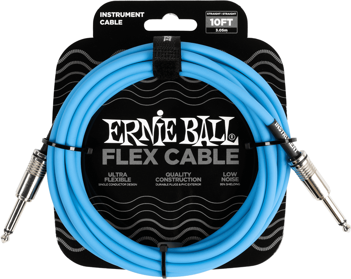 Ernie Ball 6412 Flex Cable 3 meter instrumentkabel blauw