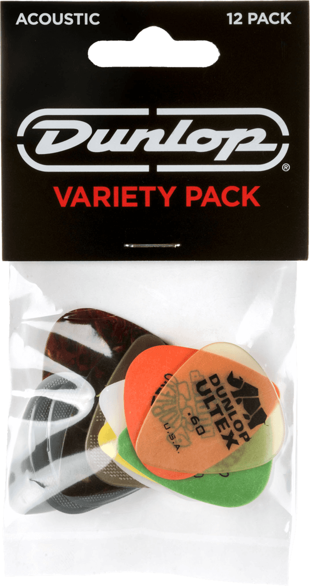 Dunlop PVP112 Acoustic Variety Plectrum 12-Pack