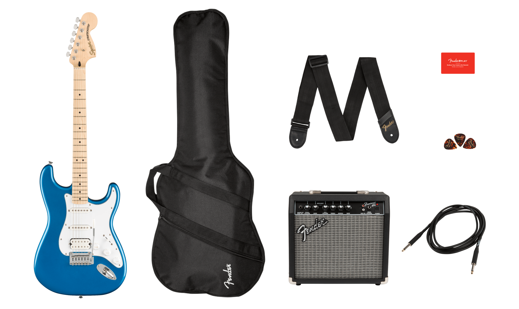 Squier Affinity Stratocaster HSS Lake Placid Blue MN Starterpack