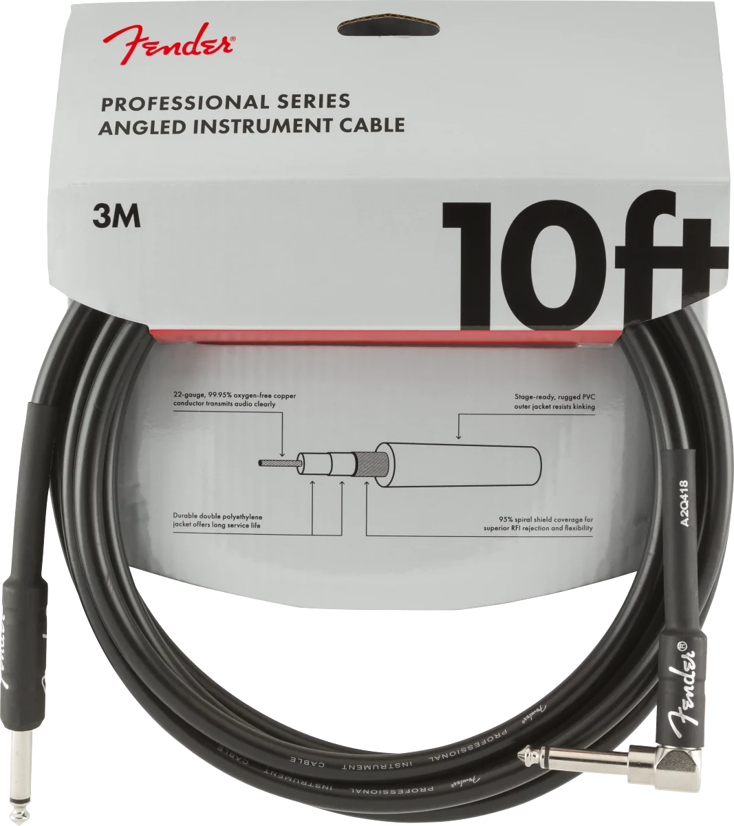 Fender Instrumentkabel Professional Series, Jack-Jack Haaks, 3m