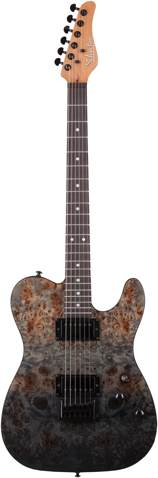 Schecter PT Standard, Black Fade Burst Burl