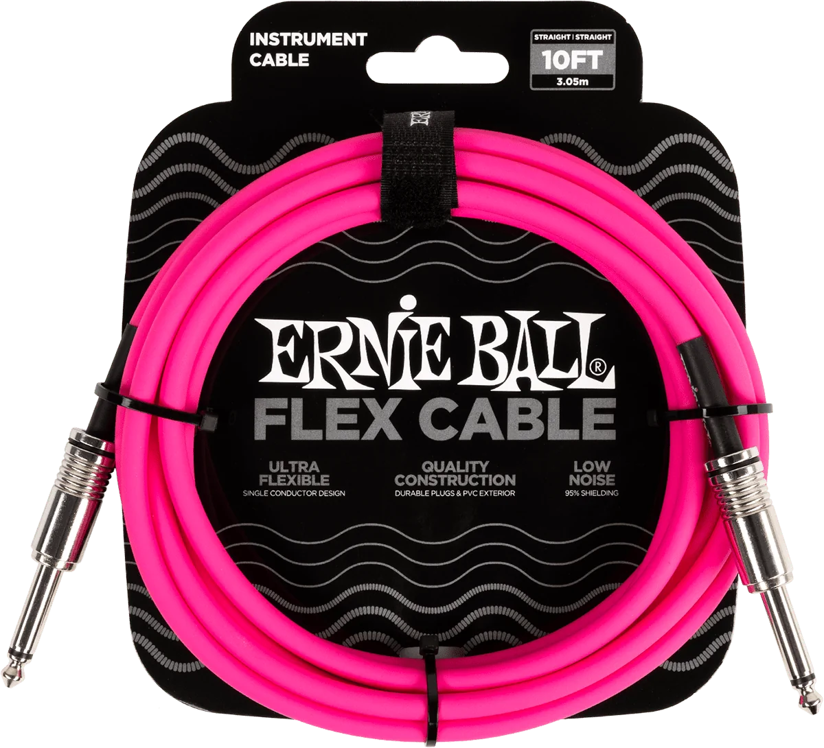 Ernie Ball 6413 Flex Cable 3 meter instrumentkabel roze