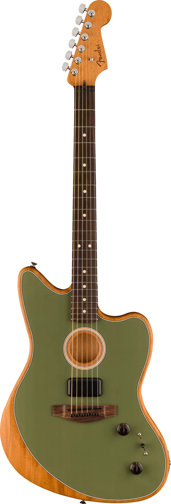 Fender Acoustasonic Player Jazzmaster, Antique Olive RW